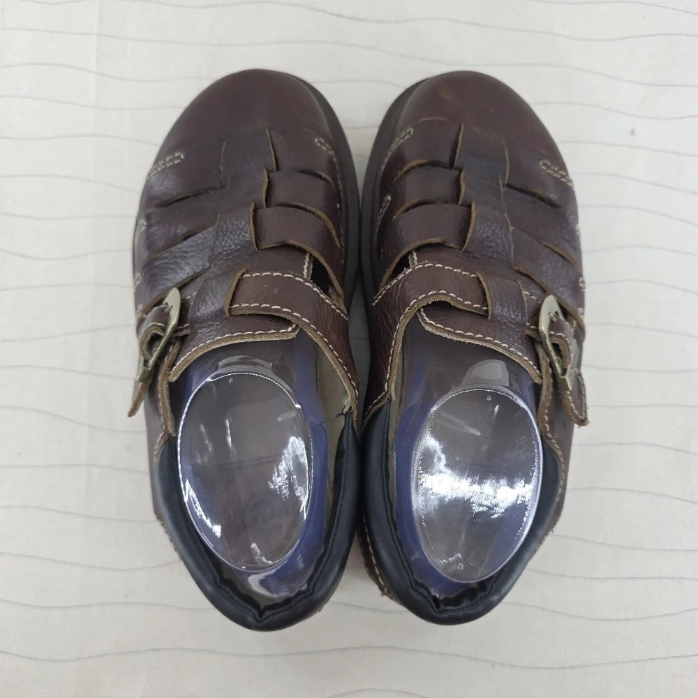 VNTG Dr Martens Mens Fisherman Brown Leather Chunky Closed Sandals 8332 Size 10